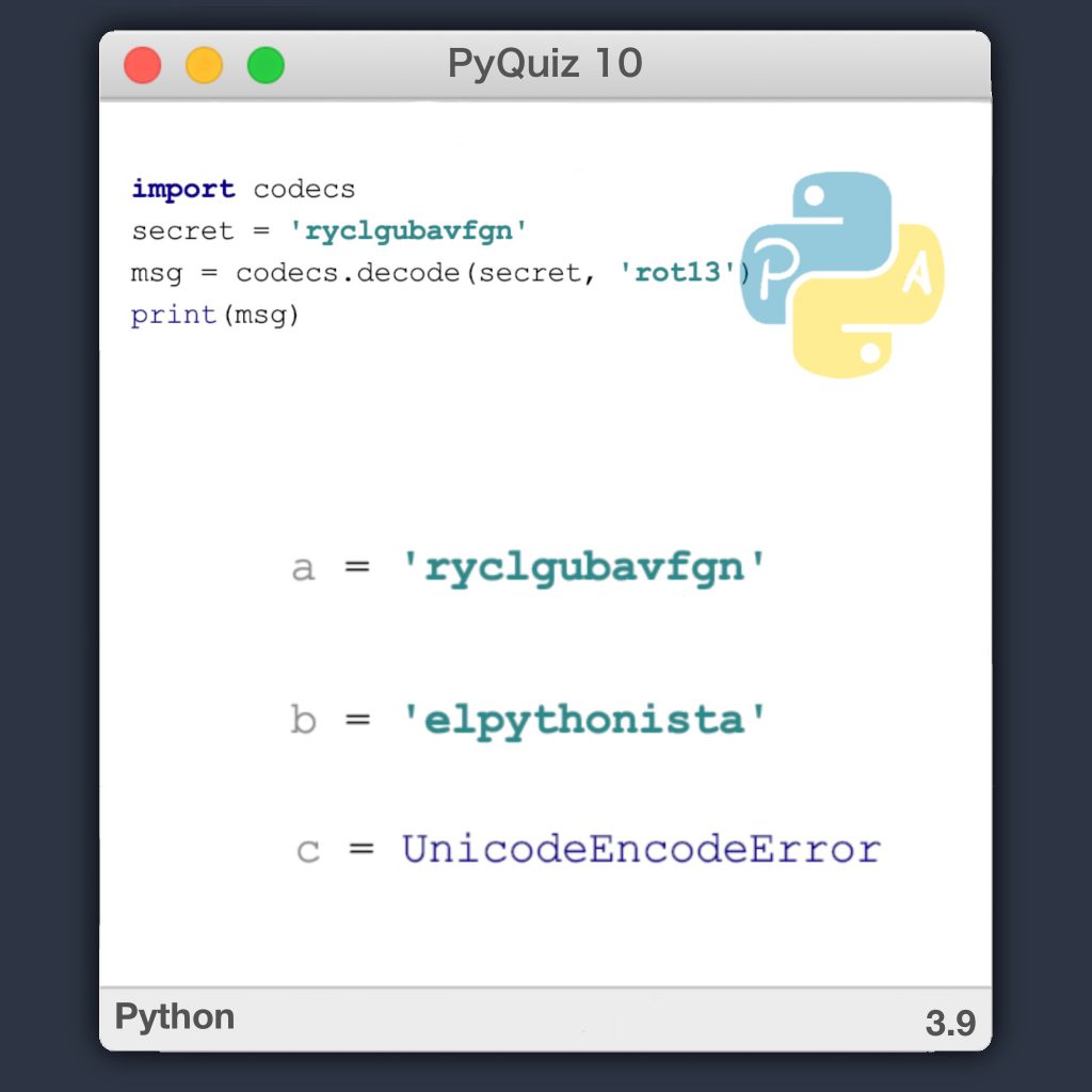 PyQuiz 10 - Cómo codificar en ROT13 en Python