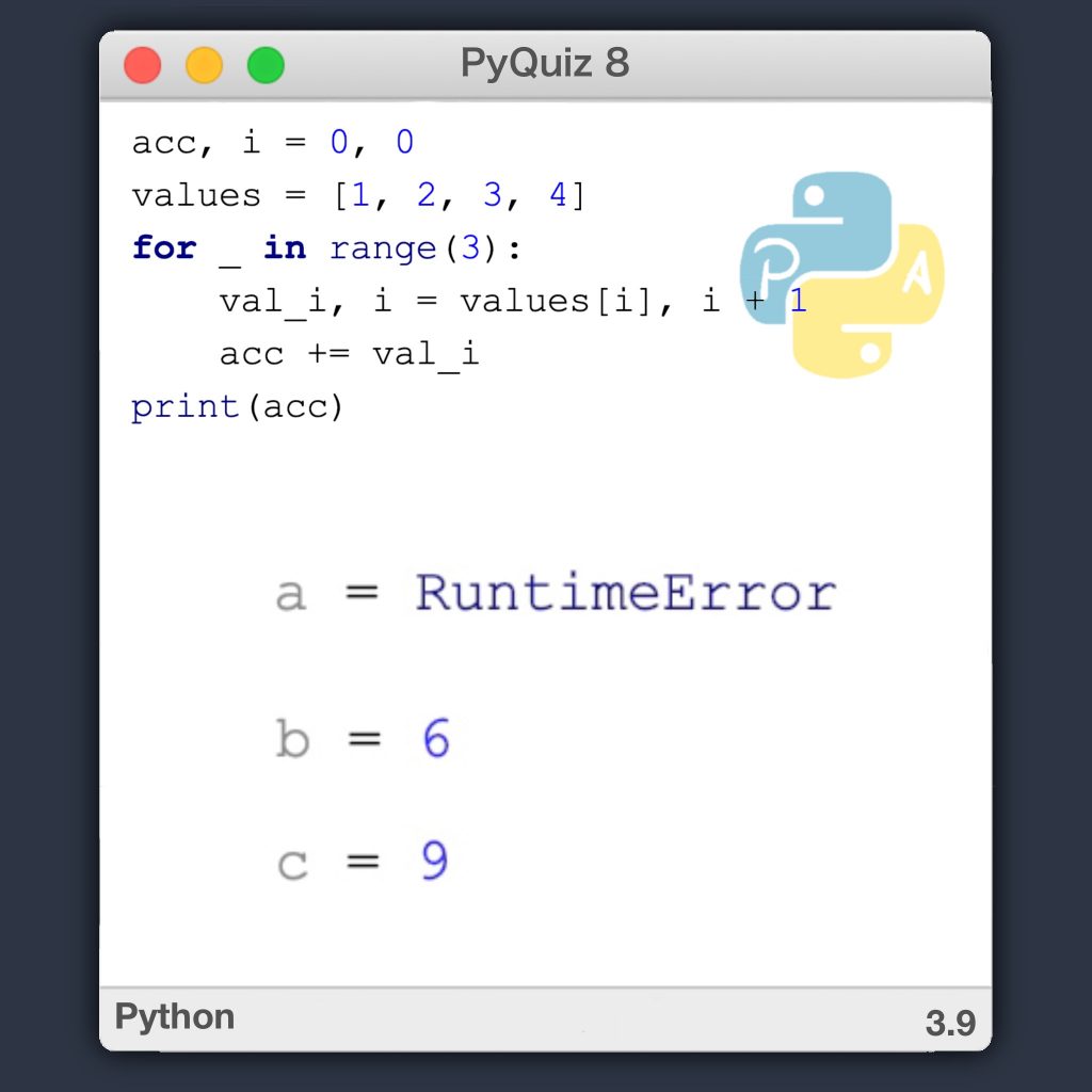 Python Quiz 8 – Asignación múltiple y actualización de índices en Python
