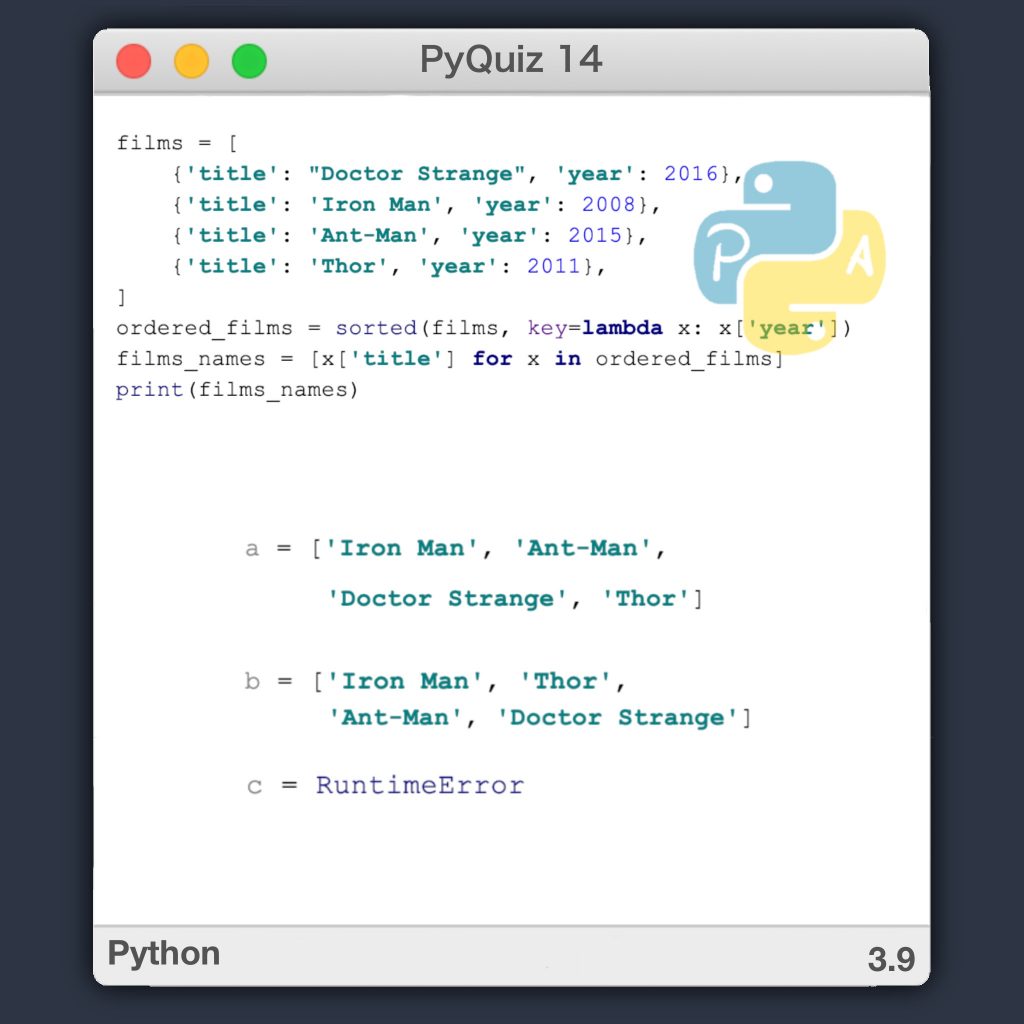 PyQuiz 14 - Sorted en Python