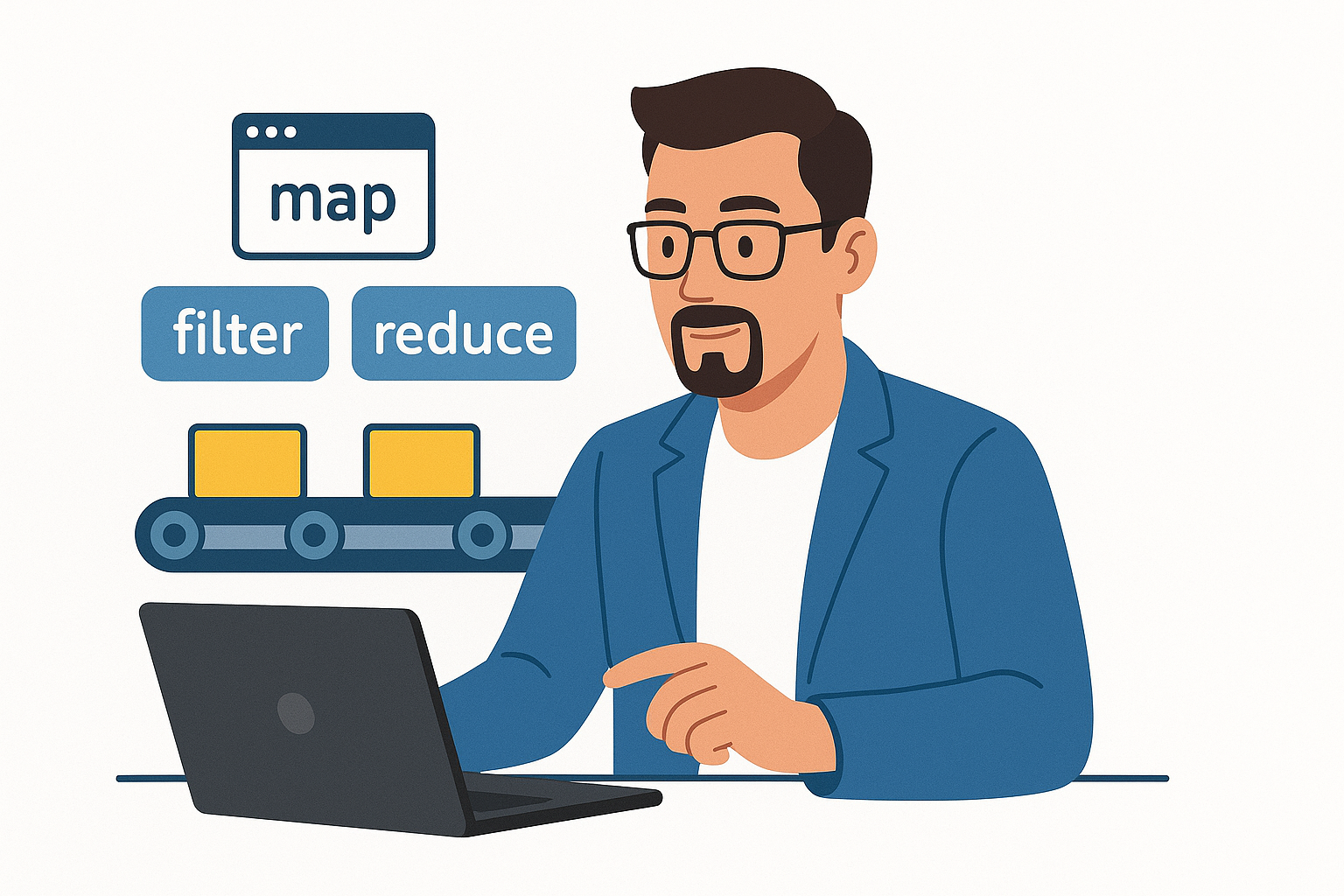 Map filter reduce Python - Pipeline transformación datos ilustración